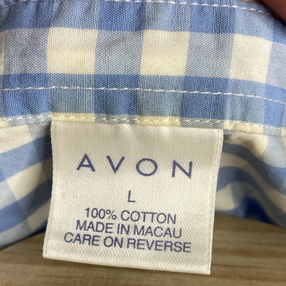 AVON BLUE & WHITE WRAP TOP - Picture 7 of 7